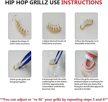 Psivika 2PC Gold Plated with Diamond Round Single Grillz Cap for Your Teeth Grillz Men Women Hip Hop Jewelry Gift