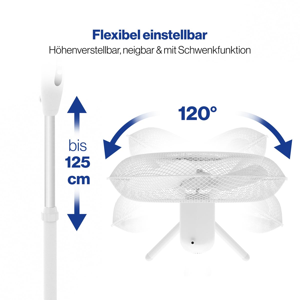 Clatronic VL3603S Wentylator Stojący, ‎45 W, Biały, Średnica 40 cm