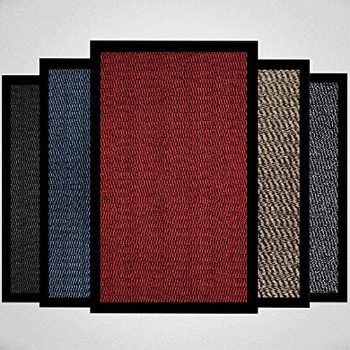 Doormat Dirt Trapper For Indoor & Outdoor Black Grey Washable Barrier Mat Heavy Duty Non - Slip Door Entrance Mat Kitchen Runner Super Absorbent Door Mat Indoor (Black, 40 x 60 cm)