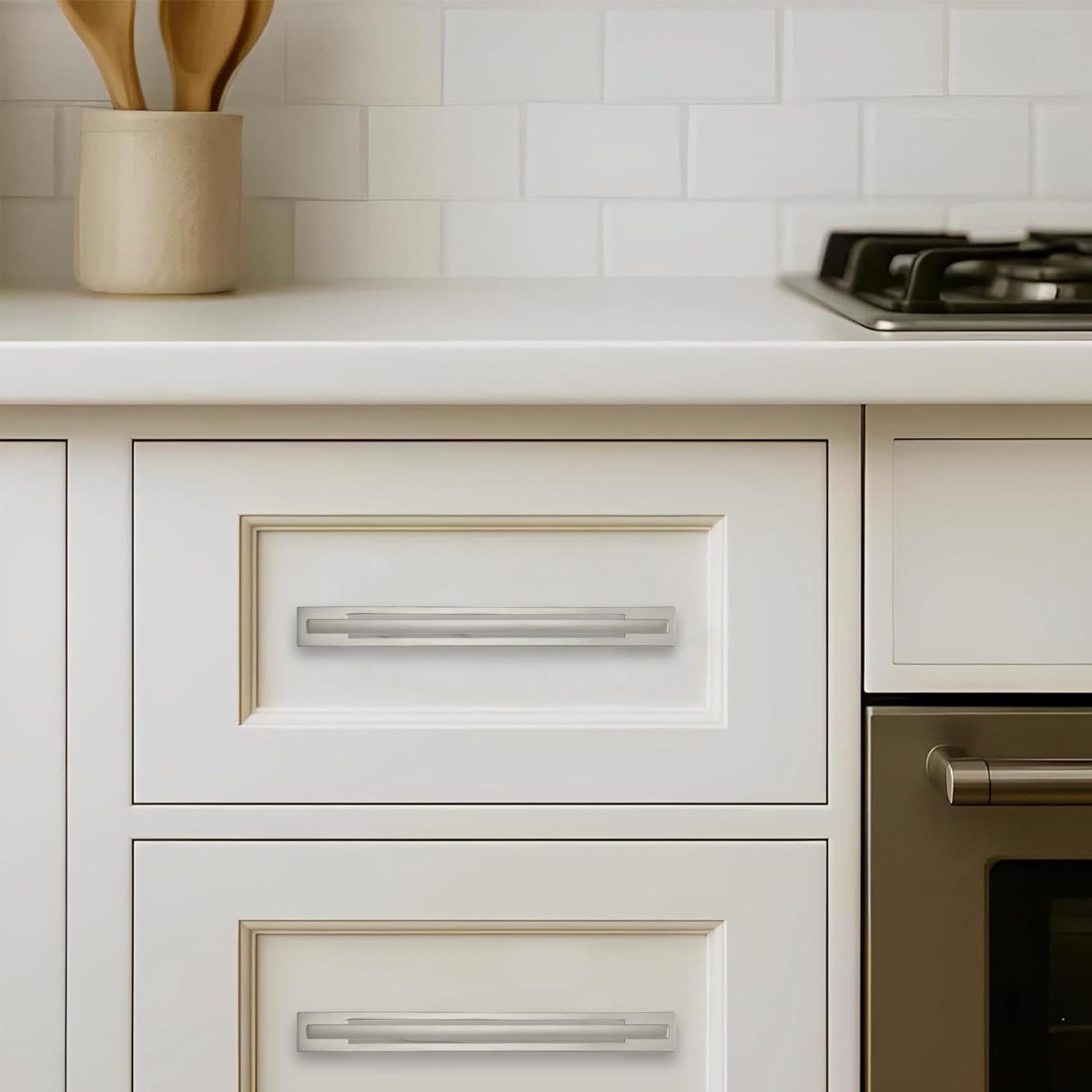 KHTUMEWARE-207BP Brushed Nickel Cabinet Pulls CTC 3 in (76 mm) 5-Pack in Brushed Nickel — KHTUMEWARE