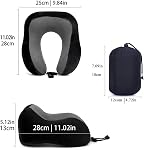 ZHCHG 2 Pack Travel Pillow, Best Memory Foam Neck Pillow for Airplane, Head Support Comfortable Pillow for Sleeping Rest, Train, Car & Home Use (2 Pack Black)