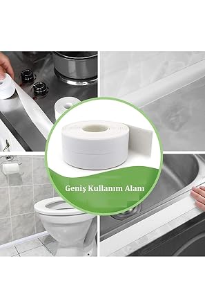 Luti Concept Sızdırmazlık Lavabo Bandı Banyo Mutfak Lavabo Küvet Duş Teknesi Pencere Su Geçirmez Kenar Bandı 3.2 Metre
