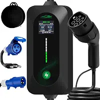 Carregador Carro Elétrico Portátil, 7KW Carregador de Ev com 10 Proteções, Ajuste de Corrente 8A-32A, para Carro Elétrico, 110/220V (5M)