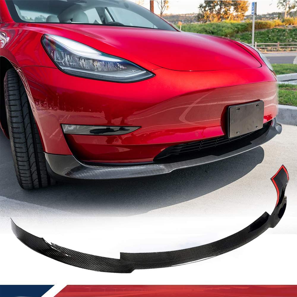 Buy JC SPORTLINE Carbon Fiber Front Lip Compaitble with Tesla Model 3