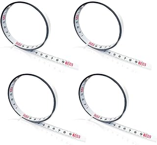Pack of 4 1m/2m Adhesive Tape Steel Tape Measure for Woodworking, Workbench and Machines (Right to Left, Left to Right, Center on Both Sides)