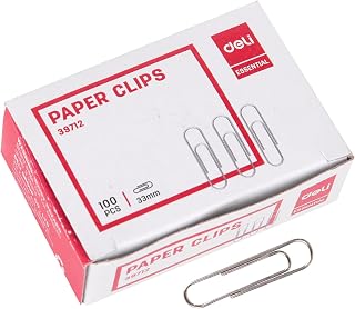 Deli E39712 Paper Clips, Strong Grip for Secure Document Holding, Office Document Clip, Ideal for Organizing Papers, Files & Notes, 33 mm, Pack of 3 -