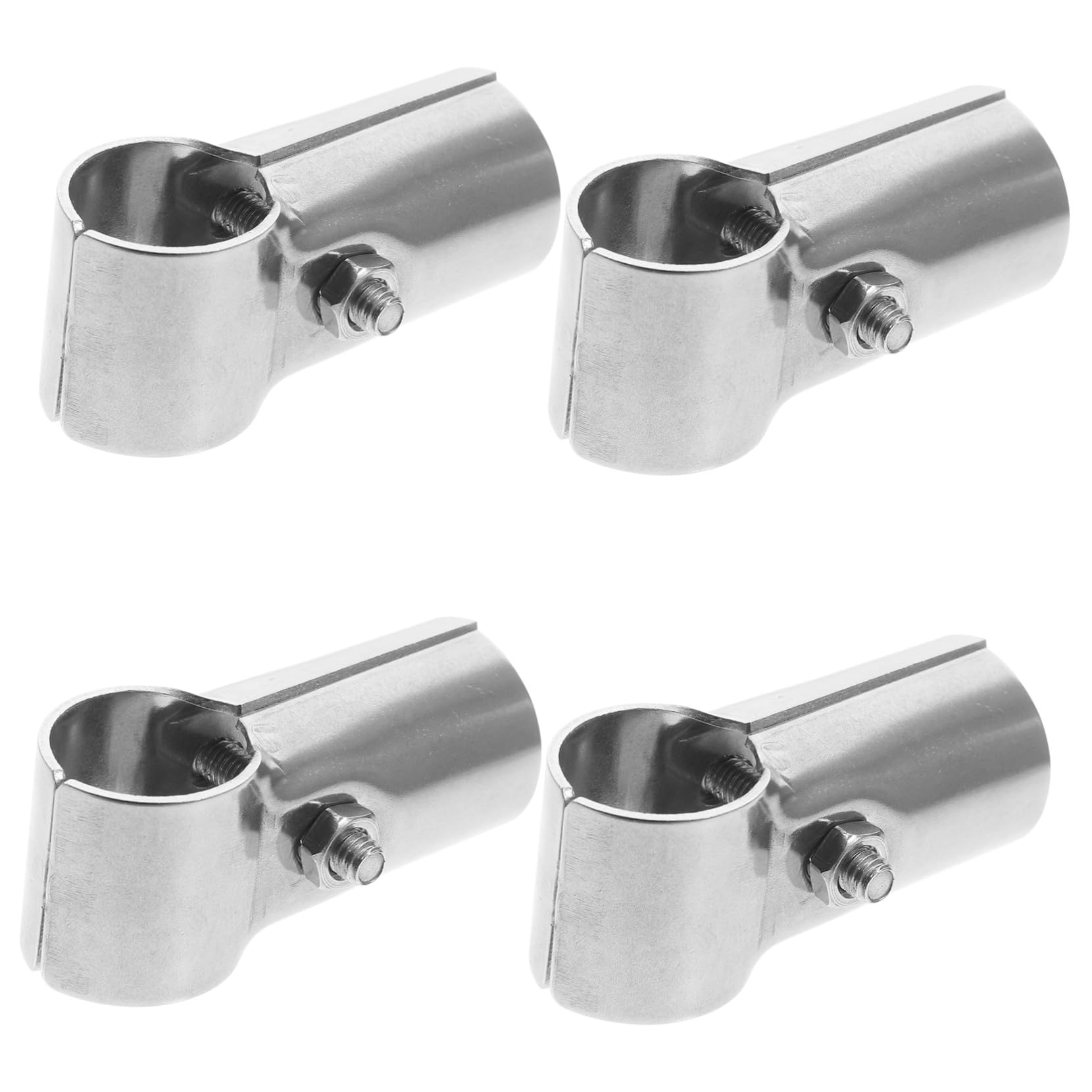 Abrazadera en T de 25mm para tubo de acero inoxidable con acabado plata