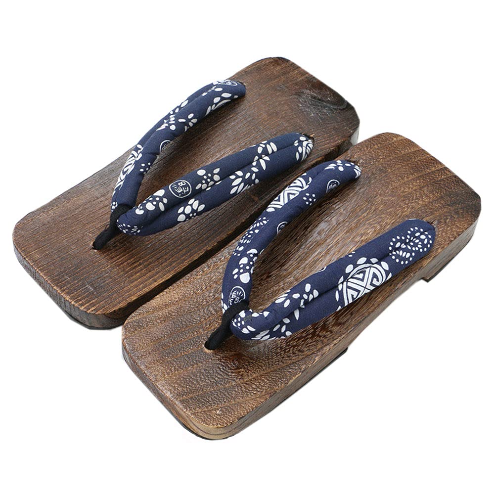 KUNANGMen's Wooden Clogs Sandals, Japanese Wood Geta, Geta Slippers, Japanese Traditional Geta Wooden Clogs Sandals Geta Wide Sole Flip Flops