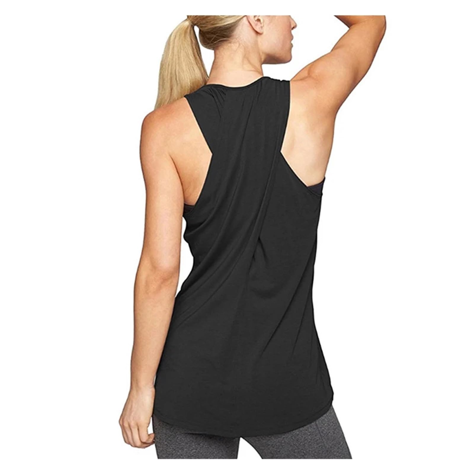 Canotte da Allenamento da Donna Top da Yoga da Donna Gilet Sportivo Sottile e Sciolto T-Shirt Senza Maniche Traspirante Palestra Fitness Camicie da Corsa Canotte Sexy da Ragazza(E,M)