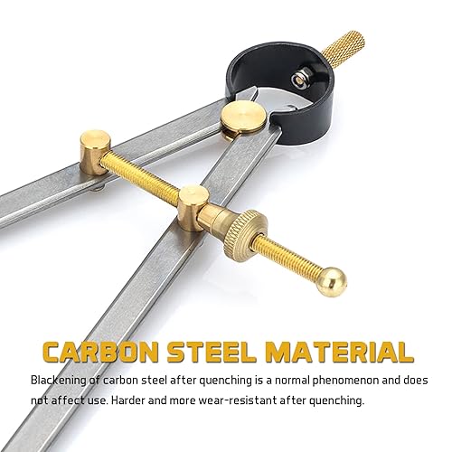 Miniatura 3 de 2 pinzas divisoras ajustables con cierre de resorte, plegadora de brújula de cuero de acero de 6 y 8 pulgadas, herramienta de brújula de dibujo para