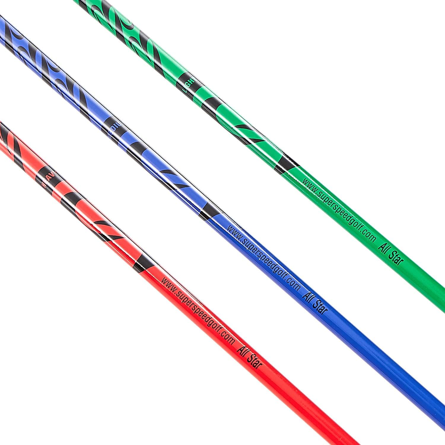 Superspeed Golf Junior Allstar (Ages 8-11) Training System 3 Piece Club Set Super Speed, Green, Blue, red (SSAS)