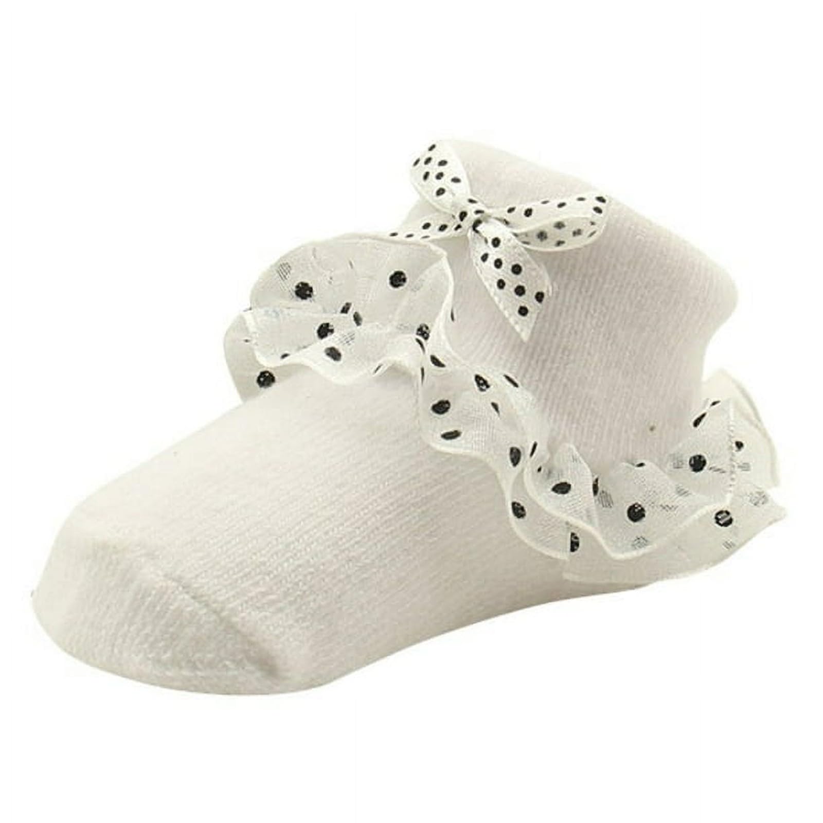 Toddler Baby Girls Lace Ruffle Socks Kids Ankle Socks Infant Solid Color Floor Socks Children Cozy (White, One Size)