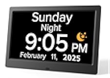 Mitoart 10.1 Inch Digital Alarm Clock with Date and Day of Week for Dementia Seniors, Clear Large Screen, Multiple Alarm Sets, Auto DST, Designed Specifically for Elderly - Black