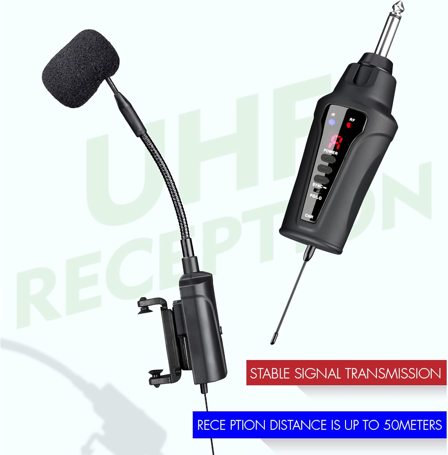 ACEMIC VT-5 receiver plugged into a mixer