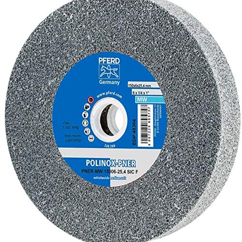 PFERD 48422 POLINOX PNER Non-Woven Abrasive Unitized Wheel, Silicon Carbide, Medium-Soft, 6