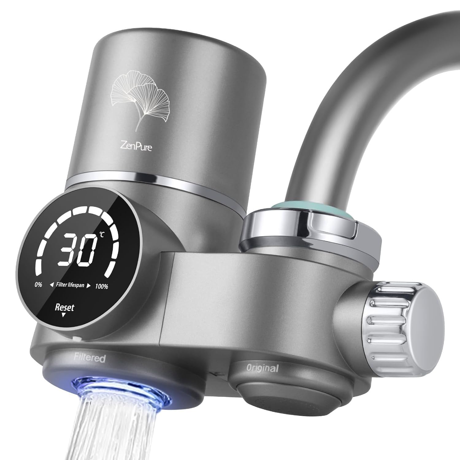 Zen Pure – Filtre Eau Robinet LED | Purificateur d’Eau Potable | Anti-Calcaire | Charbon Actif | 6 Étapes | Installation 30s | Cartouche Remplaçable – UniversZen
