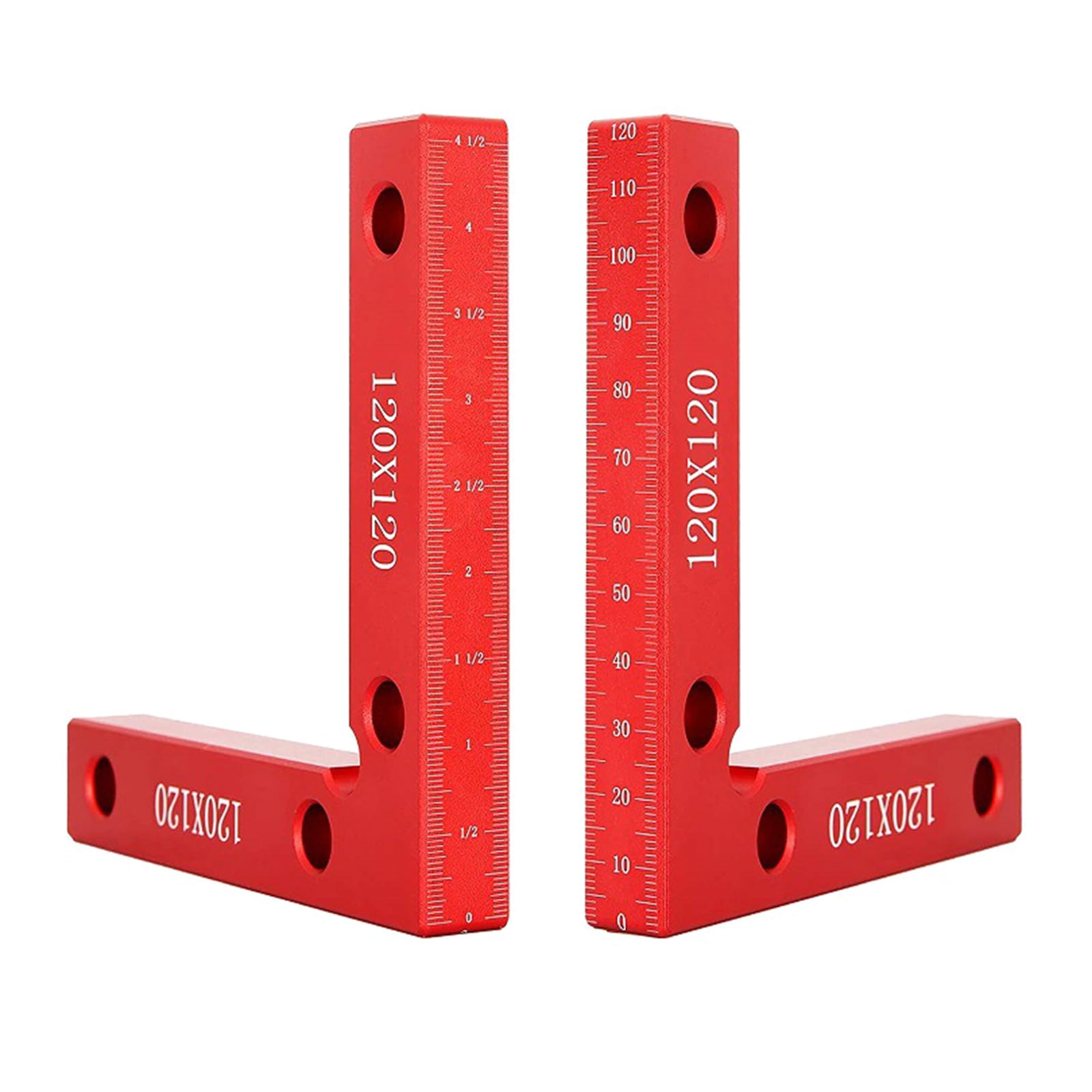 CHENZILIN 2Pcs Positioning Squares 4.7x4.7 Clamps Carpenter Tools Aluminium Corner Clamping Square for Woodworking