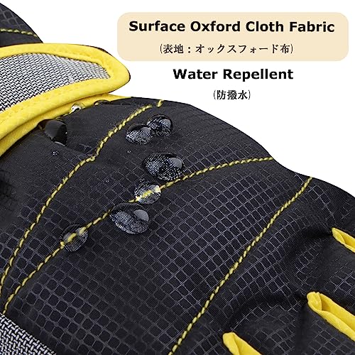 Yapjeb Kids Winter Warm Gloves Ski Gloves Windproof Outdoor Sports Gloves For Boys Girls Skating Snowboarding Hiking (Black, 6-7 Years Old) #TOP2
