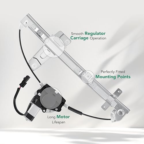 Miniatura 4 de YHTAUTO Elevalunas eléctrico delantero del lado del conductor con conjunto de motor de 2 pines compatible con Jeep WJ Series Grand Cherokee