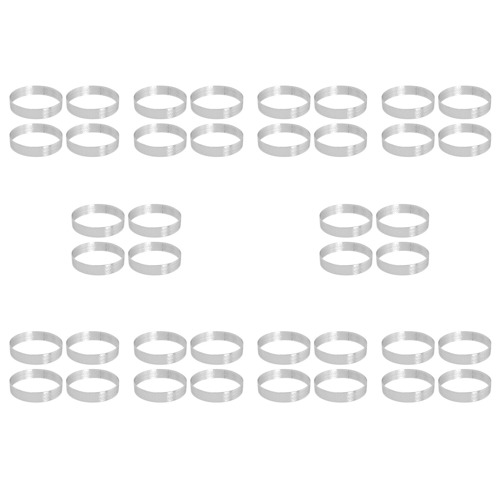 Hndhbfgrt 40Pcs Circular Porous Tart Ring Bottom Tower Pie Cake Mould Heat- Perforated Cake Mousse Ring,10cm
