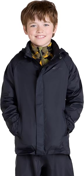 Mountain Warehouse Pakka Kids Waterproof Jacket - Wind Resistant, Lightweight,Breathable Rain Coat for Girls & Boys, Packaway Bag - For Rain, Spring Summer - 1