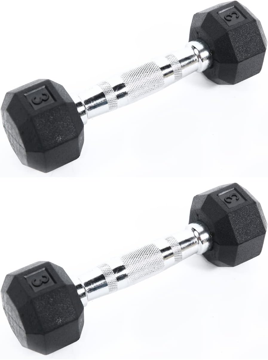 Ader Dumbbell Rack w/ 3-25lb Rubber Dumbbells 6 Pairs