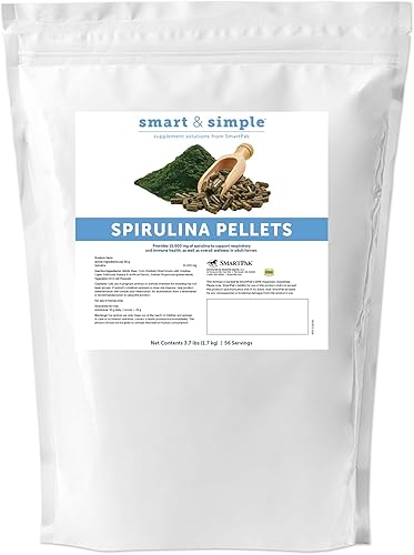 Smart & Simple - Pellets de espirulina para caballos  Apoyo inmunológico, suplemento respiratorio para caballos  Práctico y sabroso sabor a manzana
