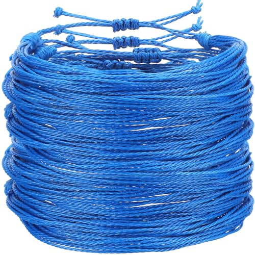 100 Pcs Colon Cancer Awareness Bracelets Bulk Blue Mental Health Adjustable Bracelets Inspirational Prostate Colon Cancer Gifts for Women Men Social Charity Event