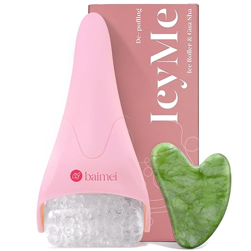 Rodillo de hielo para la cara y las herramientas faciales Gua Sha el rodillo facial de hielo BAIMEI reduce la hinchazón alivio del dolor de migraña