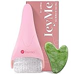 BAIMEI IcyMe Ice Roller for Face and Gua Sha Facial Tool Set, Ice Face Roller Reduces Puffiness Relieves Migraines Skin Care Tools, Self Care Gift for Women - Pink