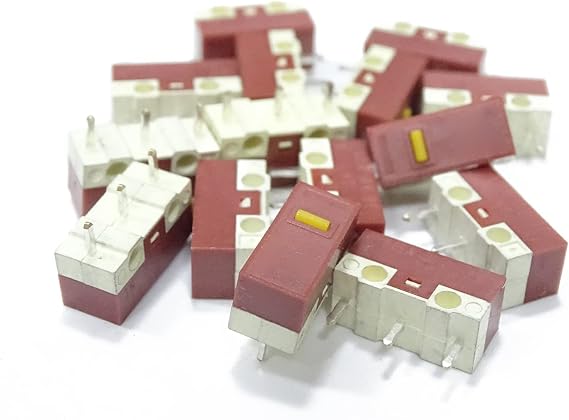 Lily Brown 2/10Pcs HUANO Original Mouse Micro Switch 3Pins 30M Clicks Mice Micro Mute Button Microswitch Set Yellow Mouse Microswitch Microswitches On Off