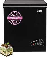 Vista 9 de Termostato ajustable para congelador con cesta de almacenamiento extraíble para casa, cocina, garaje, sótano, 3.5 pies cúbicos, color negro