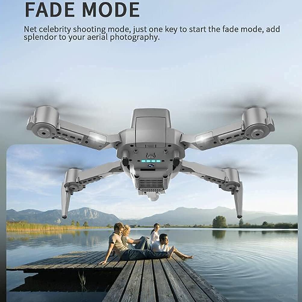 Drone with Camera for Adults 4K HD Quadcopter with 2 Axis Mechanical Gimbal Drones 90deg ESC Camera RC Quadcopter with Helicopter GPS Satellite Positioning 1200m Flight Distance