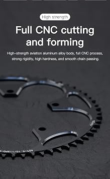 110/130BCD Chainring 36/38/40/42/44/46/48/50/52/54/56/58/60T Round Narrow Wide Chainring 5 Bolts Bicycle Chainwheel for 8-12 Speed Road Bike Folding Bicycle