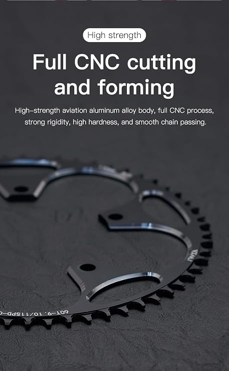 110/130BCD Chainring 36/38/40/42/44/46/48/50/52/54/56/58/60T Round Narrow Wide Chainring 5 Bolts Bicycle Chainwheel for 8-12 Speed Road Bike Folding Bicycle