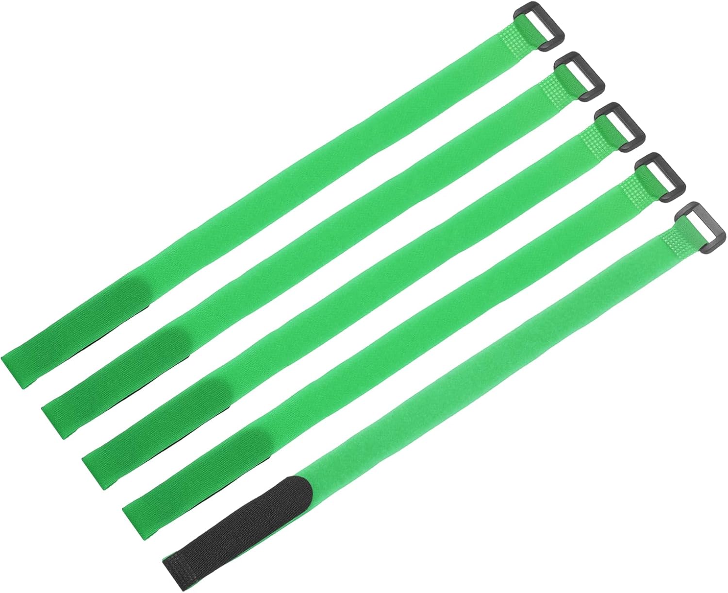 5Pcs Reusable Battery Tie Down Straps,0.8x16 Green Nylon Multipurpose Battery Hold Down Adjustable Cinch Strap Hook Loop Fastening Tie for Home, Office, RC, Boat, Car