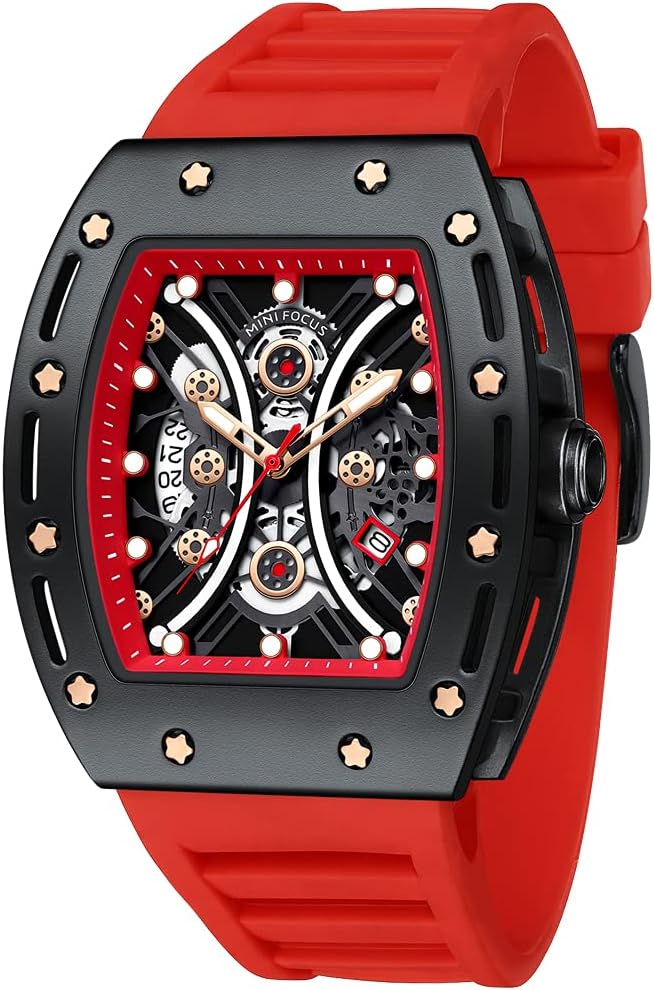 Watch Wristwatch Fashion Hollow Big Dial Luminous Waterproof Sport Analog Quartz Business Mens Watches Silicon Strap Dress Watch