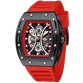FILIEKEU Men's Silicon Mini Focus Fashion Hollow Big Dial Luminous Waterproof Sport Analog Quartz Business Watches Wrist