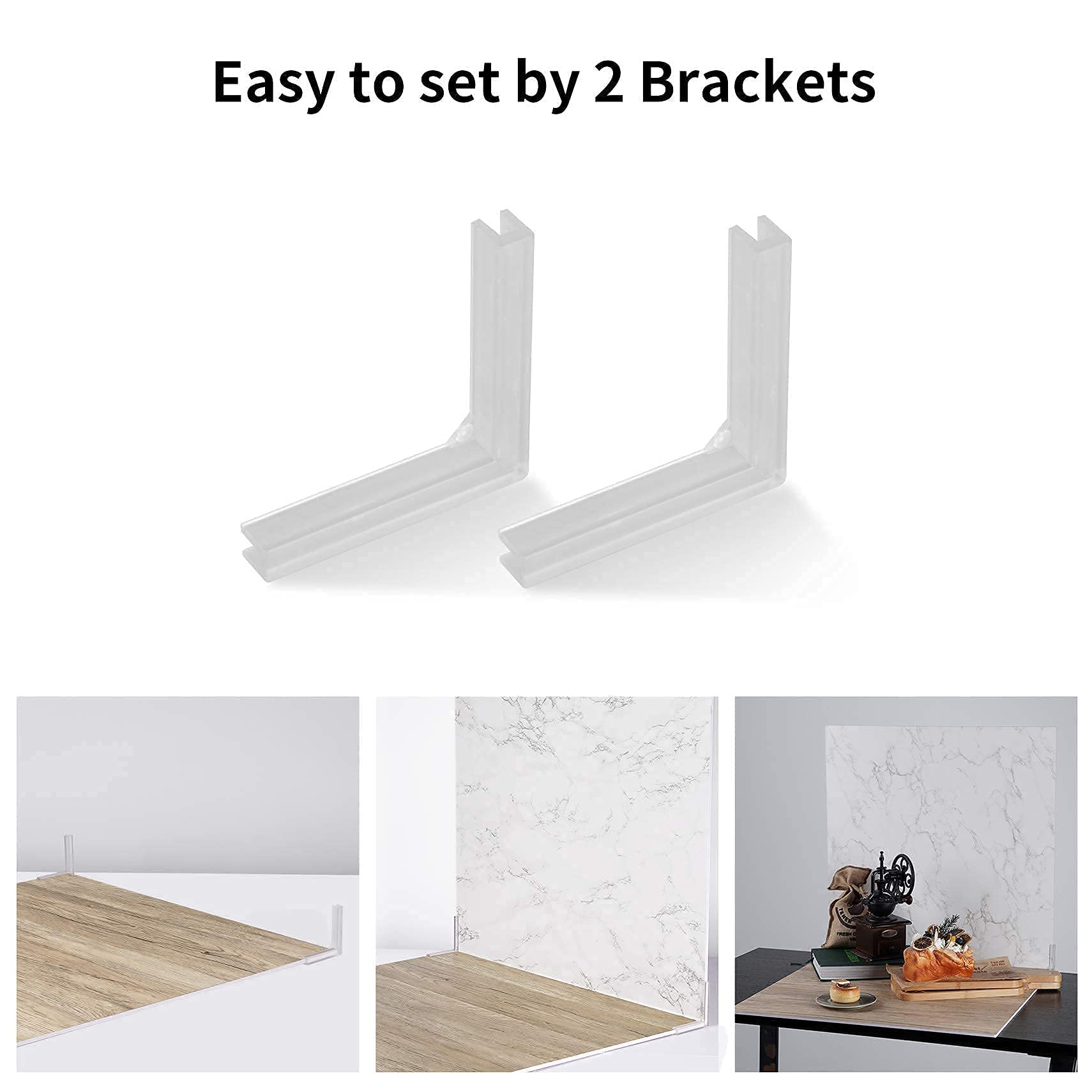 Selens Lot de 2 Toiles de Fond Photo 60 x 60 cm en marbre Blanc Ciment Gris Texture kit Table Verticale Plat pour Studio Photo Youtube Photo Produit Nourriture Bijoux cosmétiques