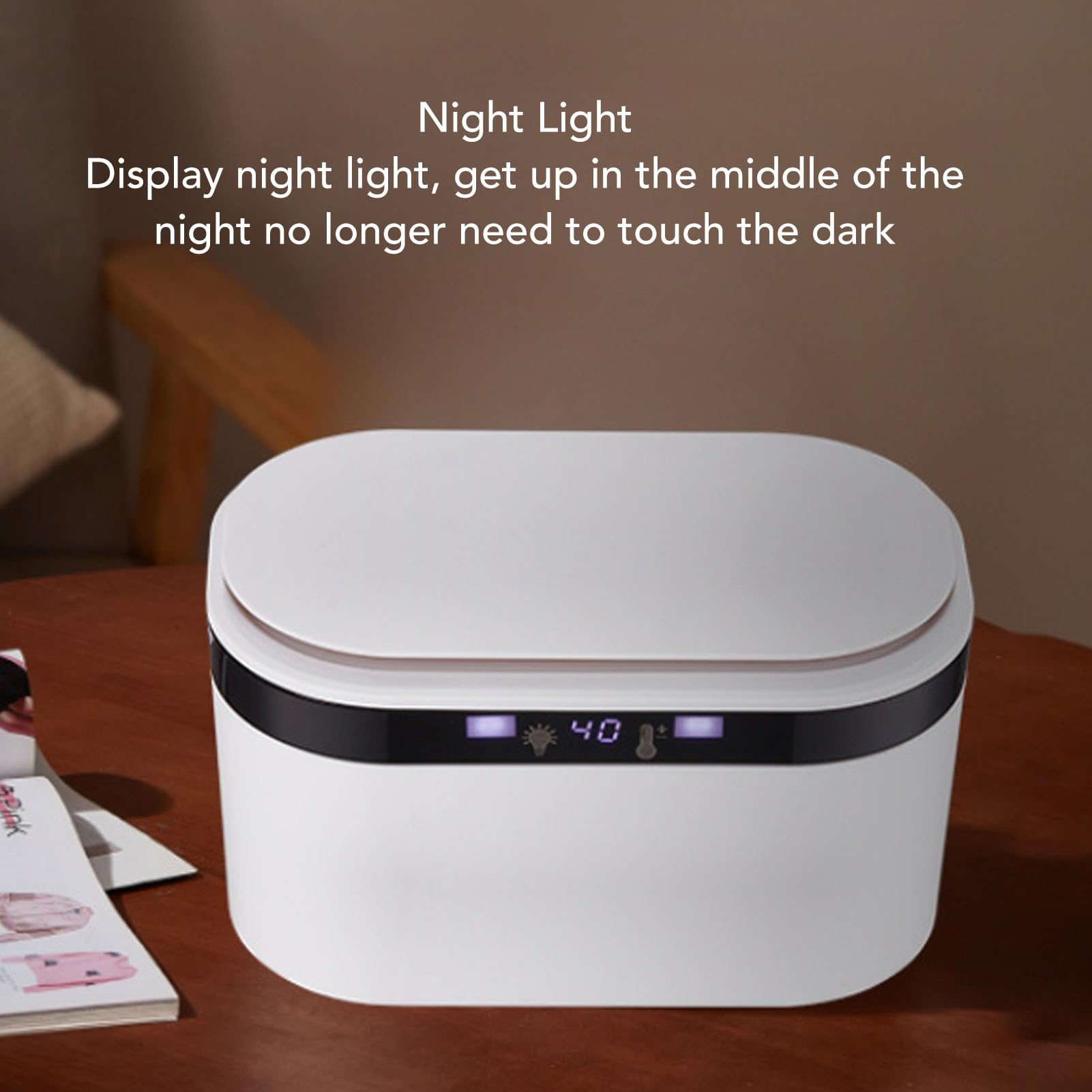 Calentador de Automóvil Toallitas Calentadoras para Bebés y Hogar 40°F a 140°F Luz Nocturna Ajustable Función Inteligente para Toallitas Húmedas y Secas