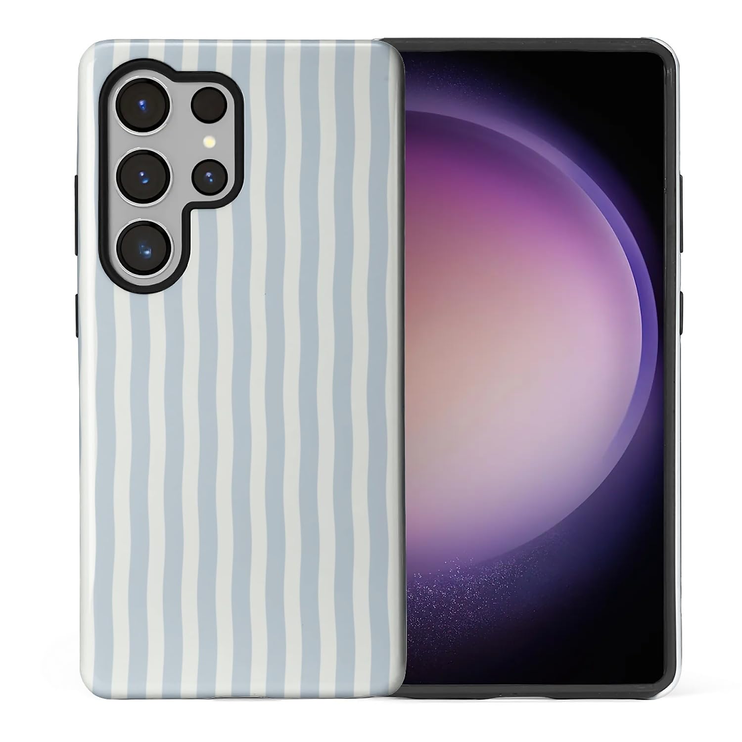 Coque Samsung S25 Ultra HL2 hybride rigide à rayures bleues - 6