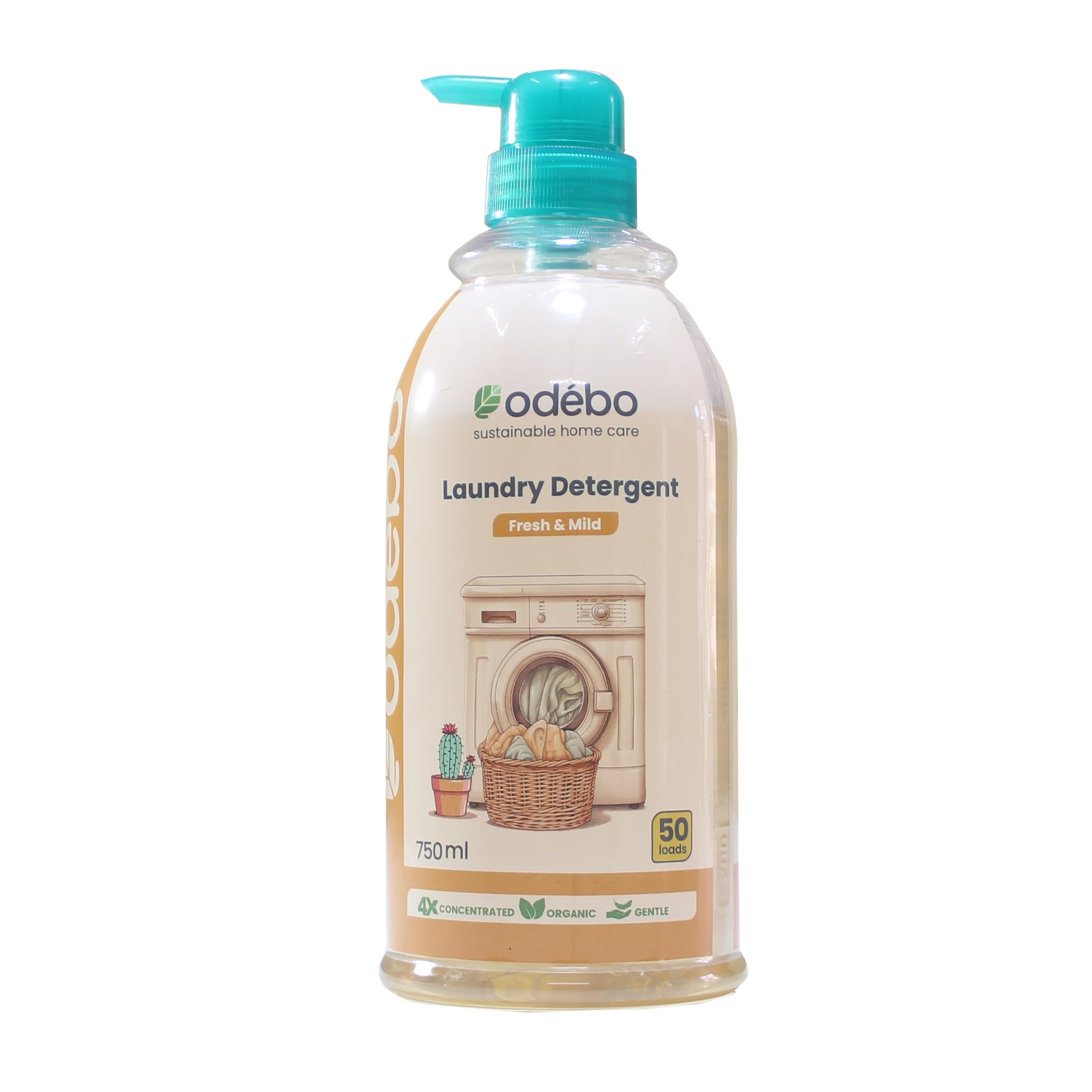 ODEBO 4X Concentrated Liquid Laundry Detergent - Organic, Plant-Based And Non-Toxic | Ideal For Top And Front Load Washing Machines | Gentle And Safer For Baby Clothes Washing, Pack of 1 (B0CHJV419L) Amazon Price History, Amazon Price Tracker