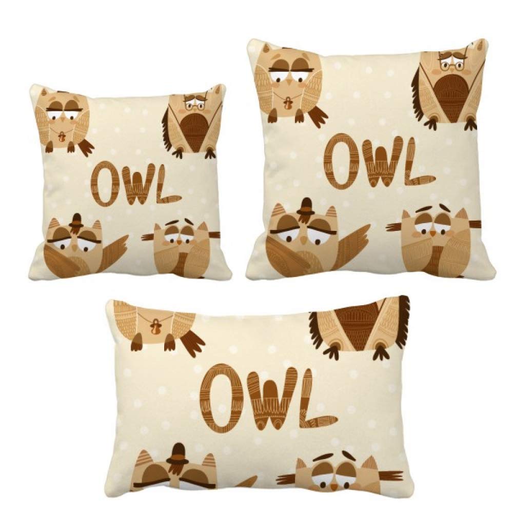 Housse de coussin chouette oiseau textile de maison imprimé