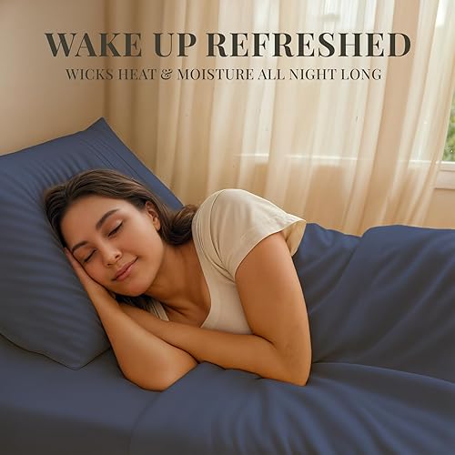 Miniatura 3 de Sacred Thread Juego de sábanas de 6 piezas de rayón derivado de bambú, vegano, refrescante y orgánico para el hogar y los hoteles, más 50 colores