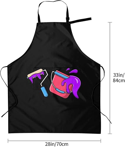 Miniatura 5 de Pinceles de rodillo de pintura y cubos de pintura delantales para hombres y mujeres con bolsillos, delantal ajustable resistente al agua y al aceite