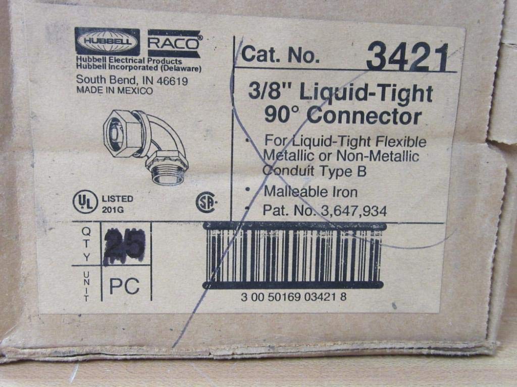 Raco 3421 RACO 3/8 Conduit 90 Degree Connector (Pack of 14)