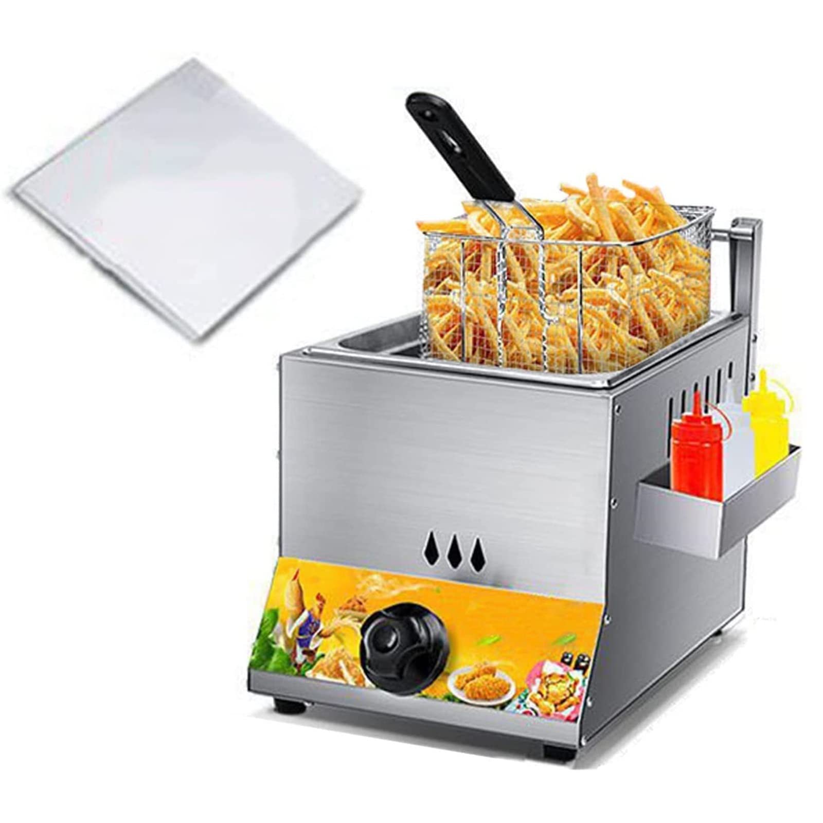 IUokLU 6L Commercial Deep Fryer,Stainless Steel Countertop Deep Fryers with Baskets,French Fries Restaurant Kitchen Equipment for French Fries in Turkey