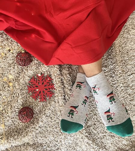 Image of Mint & Oak Low Cut Ankle Women Socks, Christmas Gift Quirky Socks For Friends, Cute Funky Socks, Christmas Secret Santa Gifts For Women