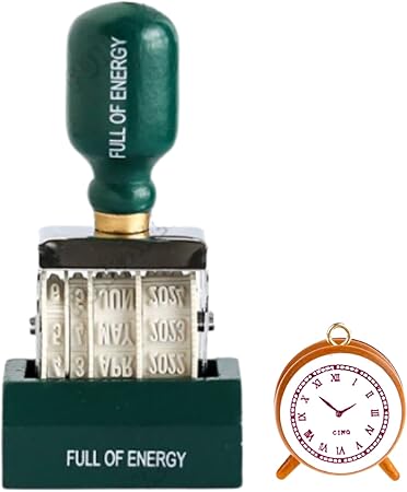 Amazon Heizi 日付 スタンプ かわいい 日付印 手帳 スケジュール 回転印 時計スタンプ 付き グリーン スタンプ 文房具 オフィス用品