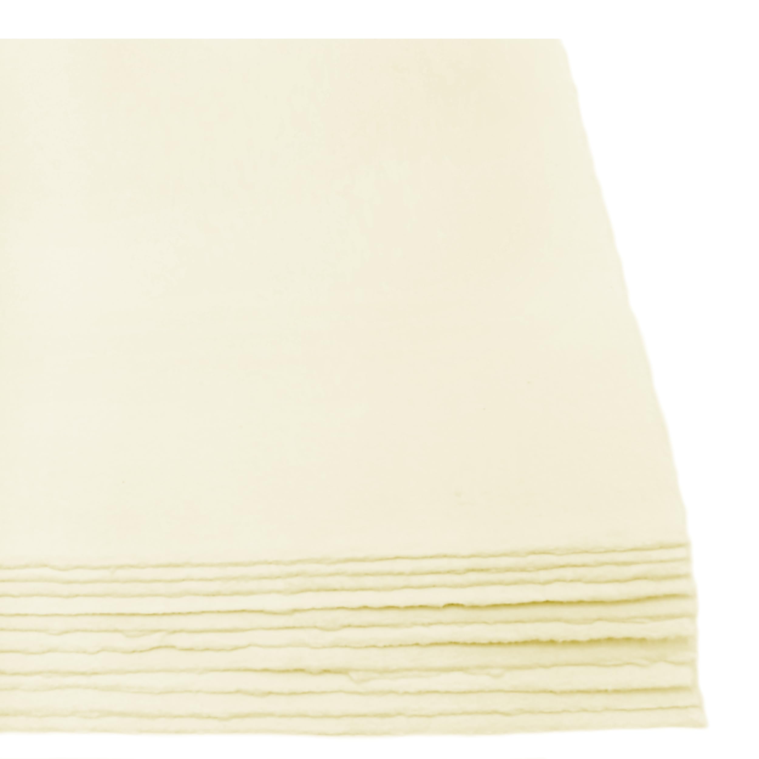 Generico Fogli in Carta A4 Fatta a Mano con Bordi irregolari, 21x29,7cm, 250 g/m2, Confezione da 10, per inviti, biglietti, partecipazioni, Made in Italy (Sabbia)
